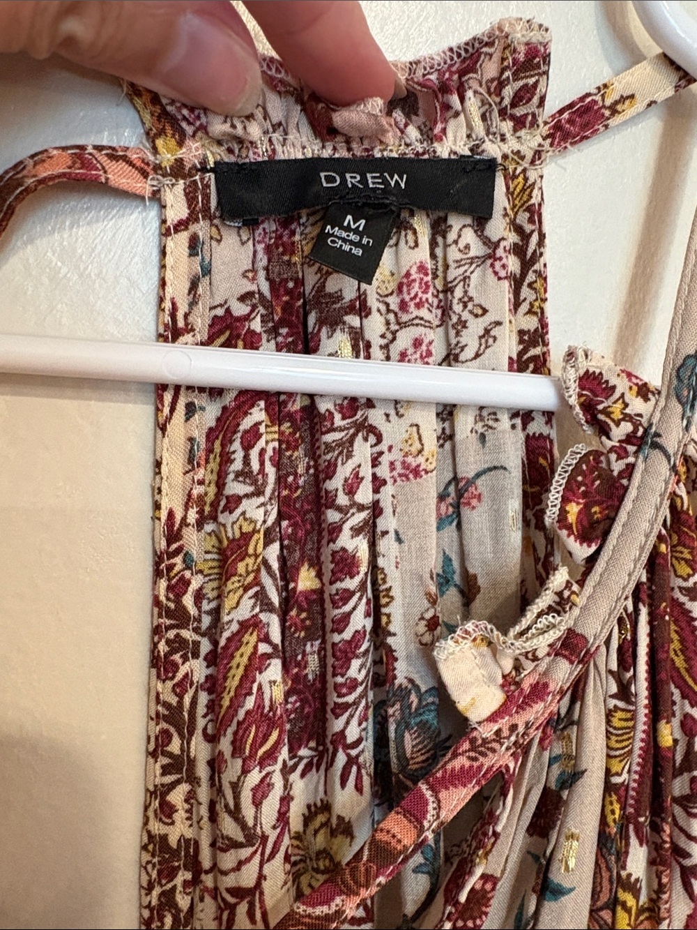 Drew Anthropologie Floral Halter Boho Hippie Maxi Dress in Pink size medium - Picture 4 of 5